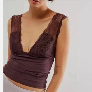 FREE PEOPLE Power Play Cami BITTERSWEET BROWN INTIMATELY NWT